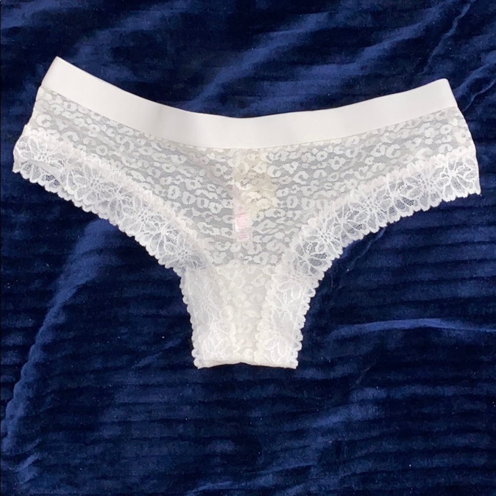 PINK Cream Lace Cheeky
